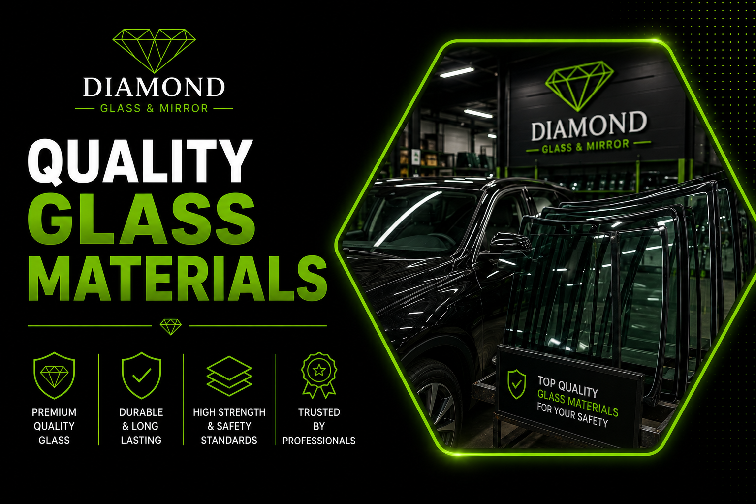 Quality Glass Materials diamond glass uae